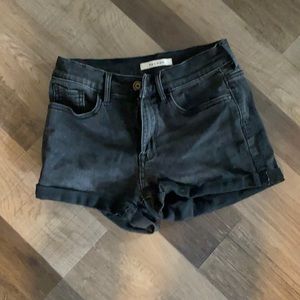 Black jean shorts